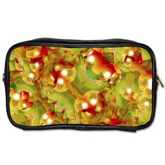 Christmas Print Motif Travel Toiletry Bag (two Sides) by dflcprints