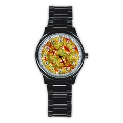 Christmas Print Motif Sport Metal Watch (black) by dflcprints