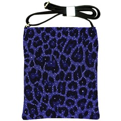 Blue Leapord Bling Shoulder Sling Bag by OCDesignss