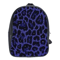 Blue Leapord Bling School Bag (xl)