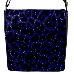 Blue Leapord Bling Flap Closure Messenger Bag (small) by OCDesignss