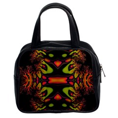 Crazy Florescent Fractal Classic Handbag (two Sides) by OCDesignss