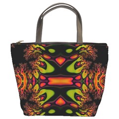 Crazy Florescent Fractal Bucket Handbag by OCDesignss