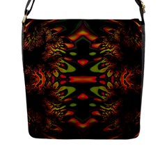 Crazy Florescent Fractal Flap Closure Messenger Bag (large) by OCDesignss