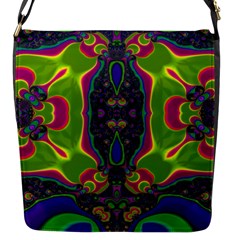 Hippie Fractal  Flap Closure Messenger Bag (small) by OCDesignss