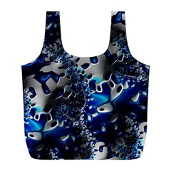 Glossy Blue Fractal  Reusable Bag (l) by OCDesignss