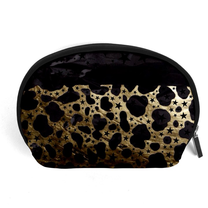 Cheetah Stars Gold  Accessory Pouch (Large)