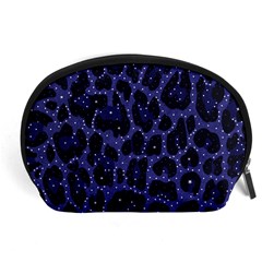 Blue Leapord Bling Accessory Pouch (large)