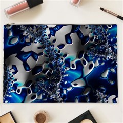 Glossy Blue Fractal  Cosmetic Bag (xxl) by OCDesignss