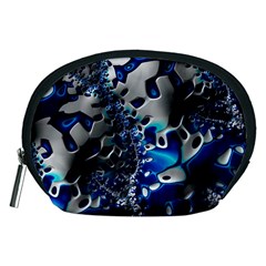 Glossy Blue Fractal  Accessory Pouch (medium) by OCDesignss