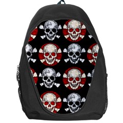 Red Black Skull Polkadots  Backpack Bag by OCDesignss