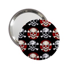 Red Black Skull Polkadots  Handbag Mirror (2 25 ) by OCDesignss