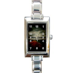 Dark Empty Road Rectangular Italian Charm Watch by dflcprints