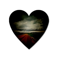 Dark Empty Road Magnet (heart) by dflcprints