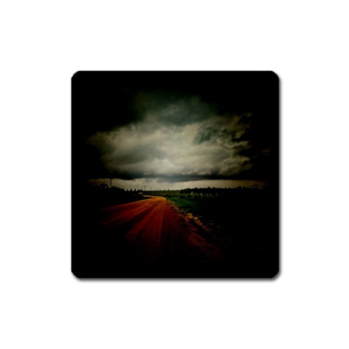 Dark Empty Road Magnet (Square)