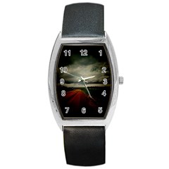 Dark Empty Road Tonneau Leather Watch by dflcprints