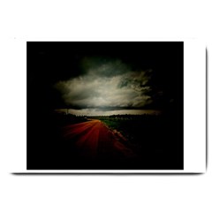 Dark Empty Road Large Door Mat by dflcprints