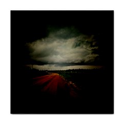 Dark Empty Road Face Towel by dflcprints