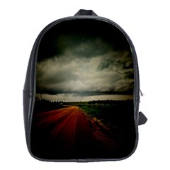 Dark Empty Road School Bag (large) by dflcprints