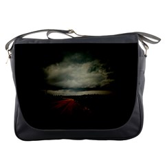 Dark Empty Road Messenger Bag by dflcprints