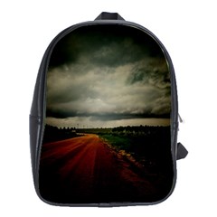 Dark Empty Road School Bag (xl) by dflcprints