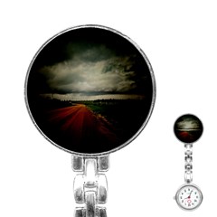 Dark Empty Road Stainless Steel Nurses Watch by dflcprints