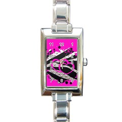 Torn Zebra Heart Rectangular Italian Charm Watch by OCDesignss