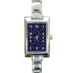 Blue Leapord Bling Rectangular Italian Charm Watch by OCDesignss