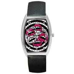 Bling Lips  Tonneau Leather Watch by OCDesignss