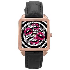 Bling Lips  Rose Gold Leather Watch  by OCDesignss