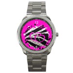 Torn Zebra Heart Sport Metal Watch Front