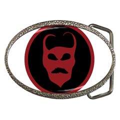 Devil Symbol Logo Belt Buckle (oval) by dflcprints