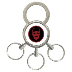 Devil Symbol Logo 3-ring Key Chain by dflcprints