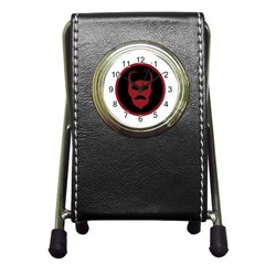 Devil Symbol Logo Stationery Holder Clock by dflcprints