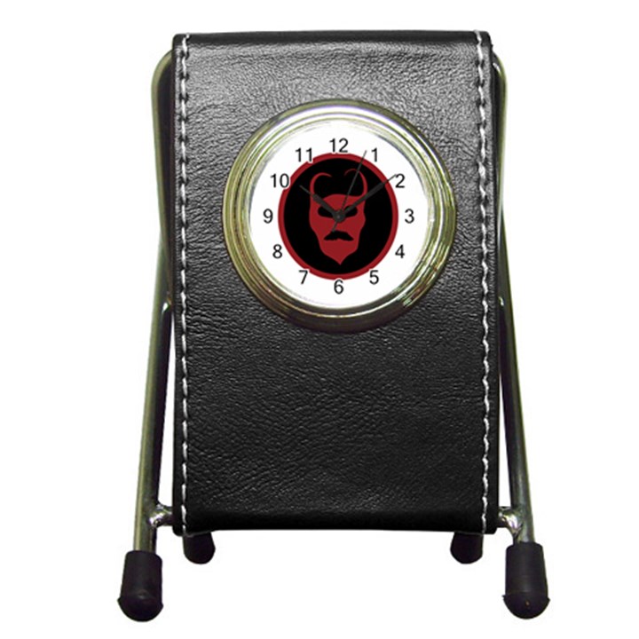 Devil Symbol Logo Stationery Holder Clock