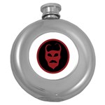 Devil Symbol Logo Hip Flask (Round) Front