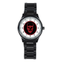 Devil Symbol Logo Sport Metal Watch (black) by dflcprints