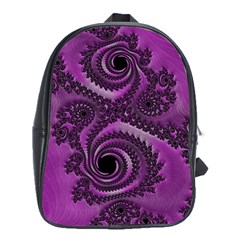 Purple Dragon Fractal  School Bag (xl)