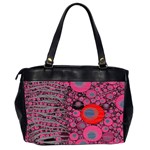 Pink Zebra Abstract Oversize Office Handbag (Two Sides) Back