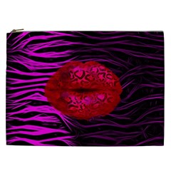 Sassy Lips Cheetah Cosmetic Bag (xxl) by OCDesignss