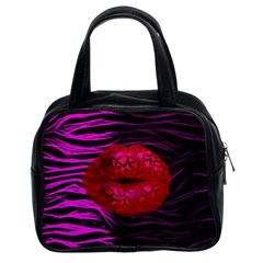 Sassy Lips Cheetah Classic Handbag (two Sides) by OCDesignss