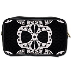 Metal Texture Silver Skulls  Travel Toiletry Bag (two Sides) by OCDesignss