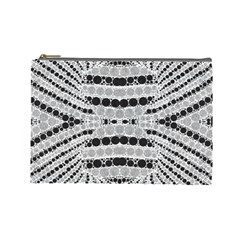 Insane Black&white Textured  Cosmetic Bag (large)