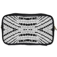 Insane Black&white Textured  Travel Toiletry Bag (two Sides) by OCDesignss