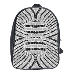 Insane Black&white Textured  School Bag (xl) by OCDesignss