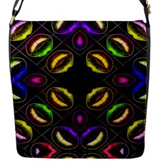 Sassy Neon Lips  Flap Closure Messenger Bag (small) by OCDesignss