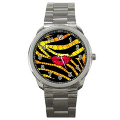 Mouthy Zebra  Sport Metal Watch by OCDesignss