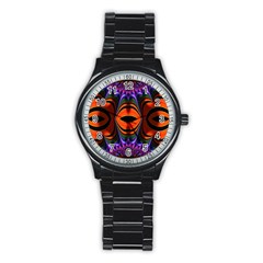 Funky Zebra  Sport Metal Watch (black) by OCDesignss