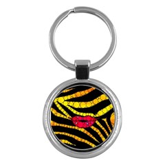 Mouthy Zebra  Key Chain (round) by OCDesignss