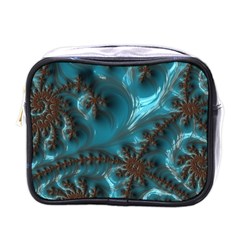 Glossy Turquoise  Mini Travel Toiletry Bag (one Side) by OCDesignss